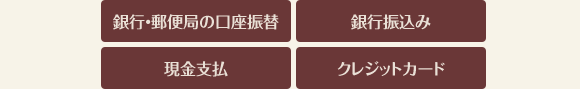 お支払い方法の表です。